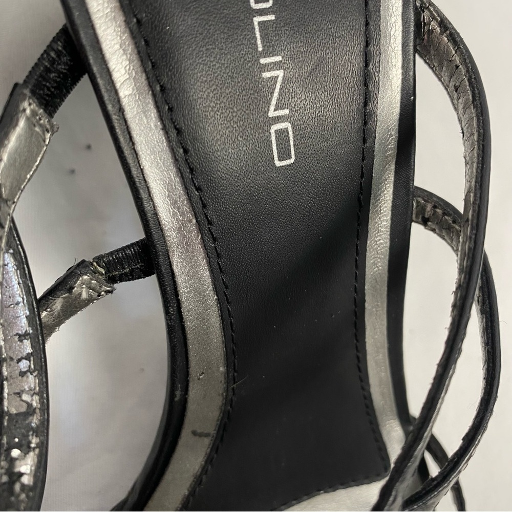 Bandolino Black Strappy Beaded Heels Size 10 M New With Defect - Picture 16 of 16